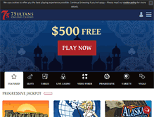 Tablet Screenshot of 7sultanscasino.com